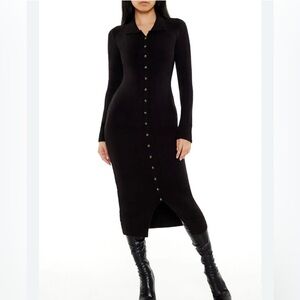 Forever 21 Black Long Sleeve Dress
